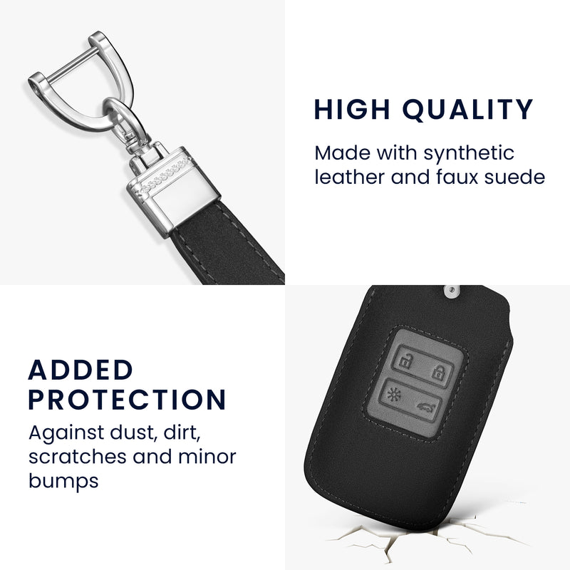 kwmobile Autoschlüssel Kunstleder Hülle kompatibel mit Renault 4-Tasten Smartkey Autoschlüssel (nur Keyless Go) - Schlüsselhülle Schlüssel Case - Cover