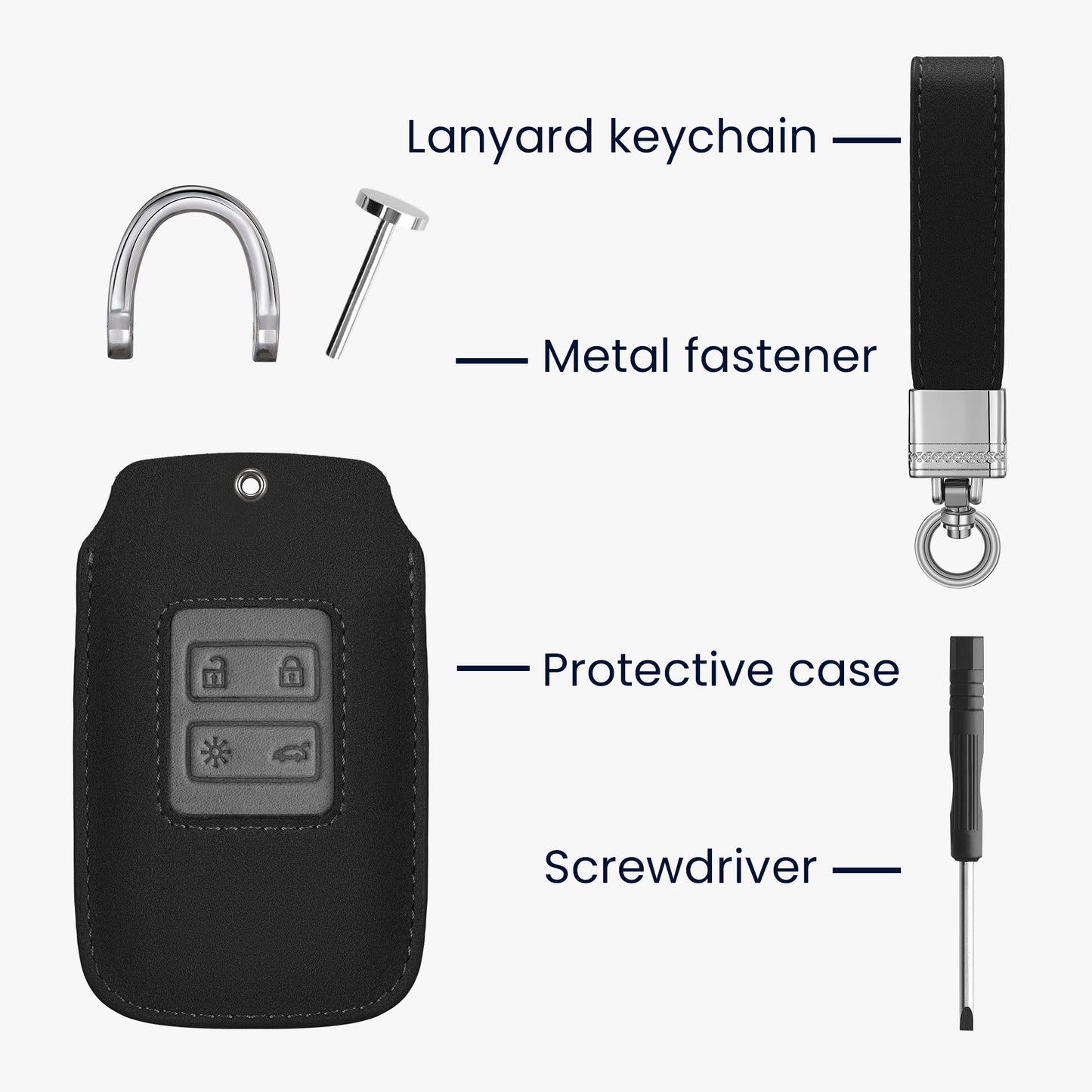 kwmobile Autoschlüssel Kunstleder Hülle kompatibel mit Renault 4-Tasten Smartkey Autoschlüssel (nur Keyless Go) - Schlüsselhülle Schlüssel Case - Cover