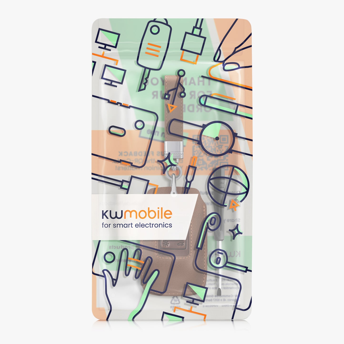 kwmobile Autoschlüssel Kunstleder Hülle kompatibel mit Renault 4-Tasten Smartkey Autoschlüssel (nur Keyless Go) - Schlüsselhülle Schlüssel Case - Cover