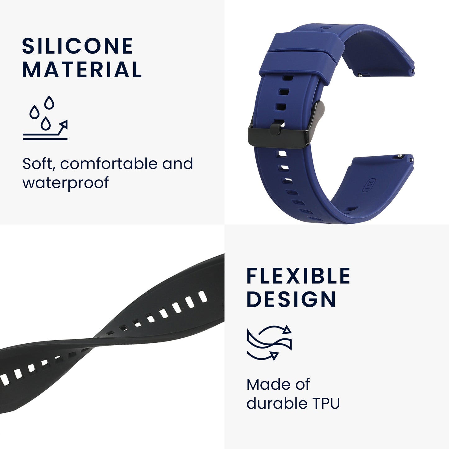 kwmobile Sportarmband kompatibel mit Xiaomi Watch S4/S4 Sport/S3/S2/Watch S1 Active/Redmi Watch 5 Active Armband
