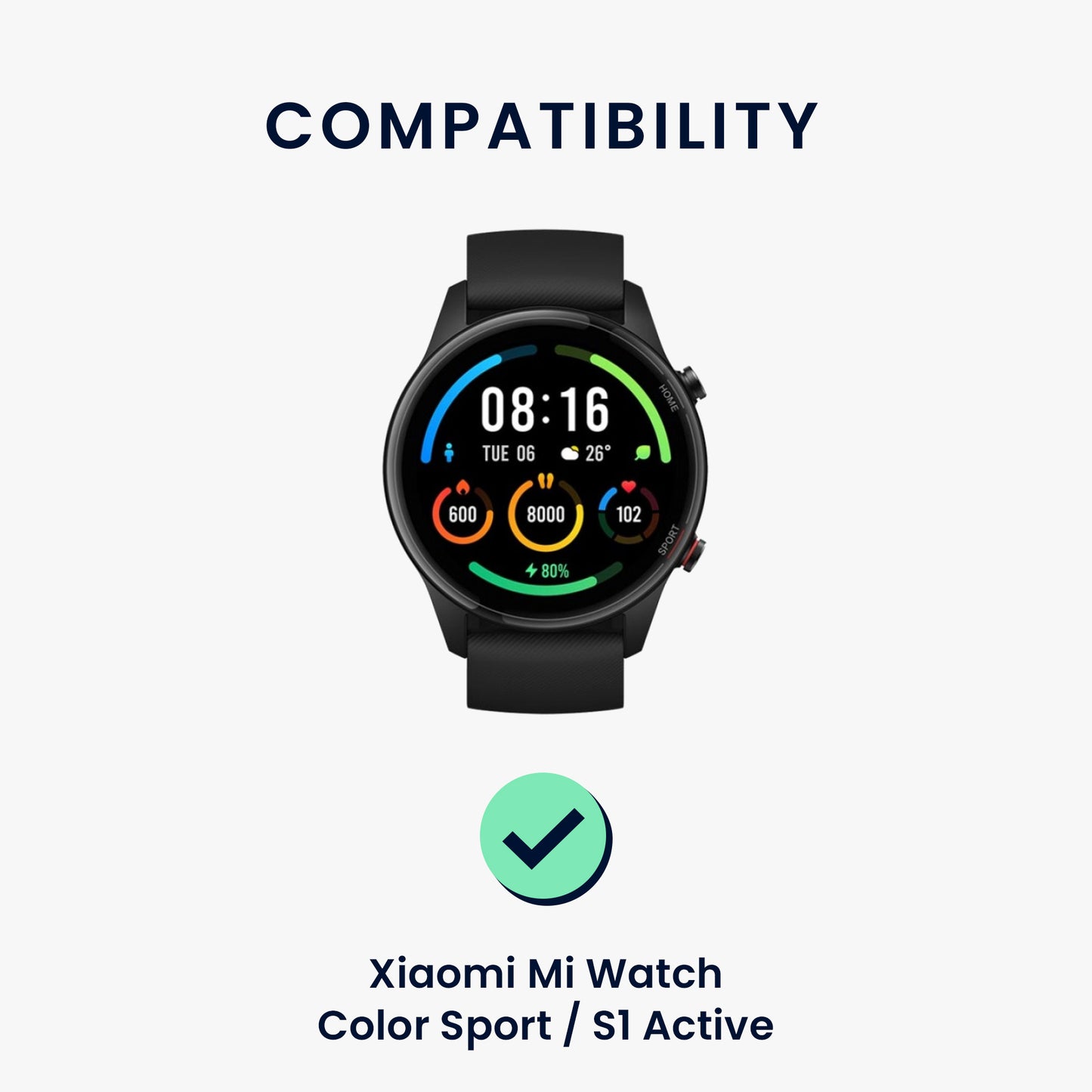 kwmobile Sportarmband kompatibel mit Xiaomi Watch S4/S4 Sport/S3/S2/Watch S1 Active/Redmi Watch 5 Active Armband