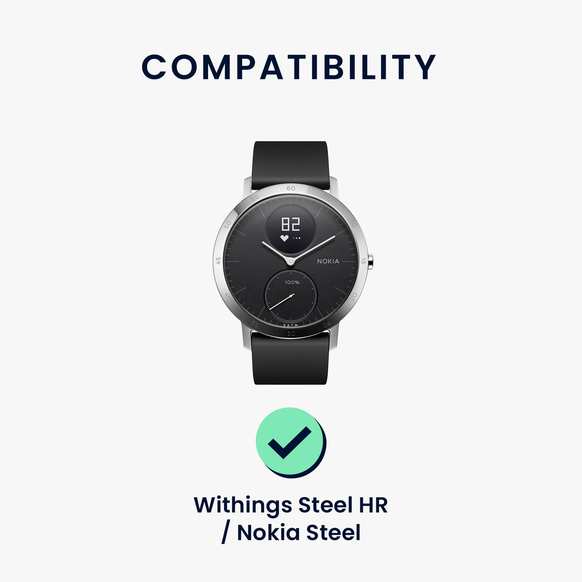 kwmobile 2x Uhrenarmband für Withings ScanWatch 42mm / Steel HR 40mm / ScanWatch Horizon Armband - Fitnesstracker Band