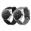 kwmobile 2x Uhrenarmband für Withings ScanWatch 42mm / Steel HR 40mm / ScanWatch Horizon Armband - Fitnesstracker Band Set aus TPU Silikon - Ersatzarmband Smartwatch - Schwarz Grau Schwarz  [dsg01]