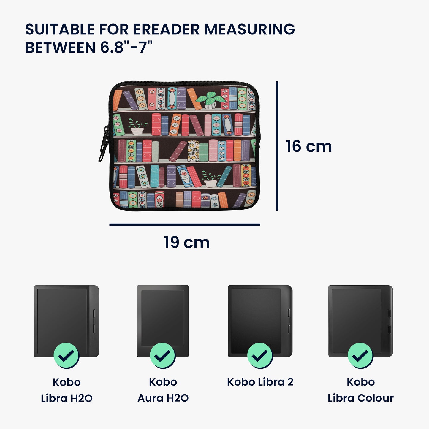 kwmobile Tasche für eReader - Hülle Schutzhülle Galaxie Baum Wiese