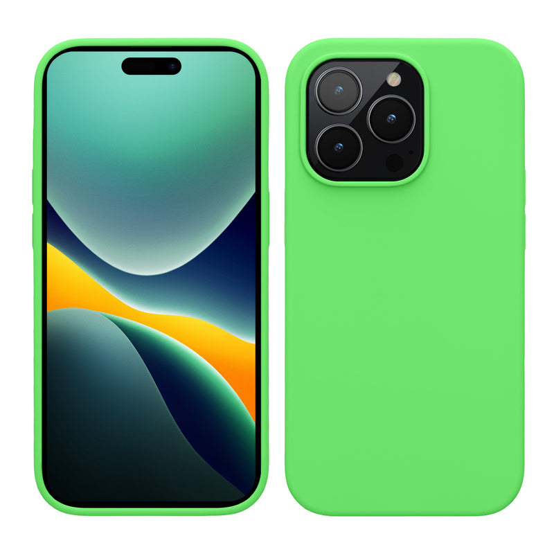 kwmobile Handyhülle für iPhone 14 Pro Hülle, für iPhone 14 Pro Case - Hülle Silikon - kabelloses Laden - Limettengrün Limettengrün  