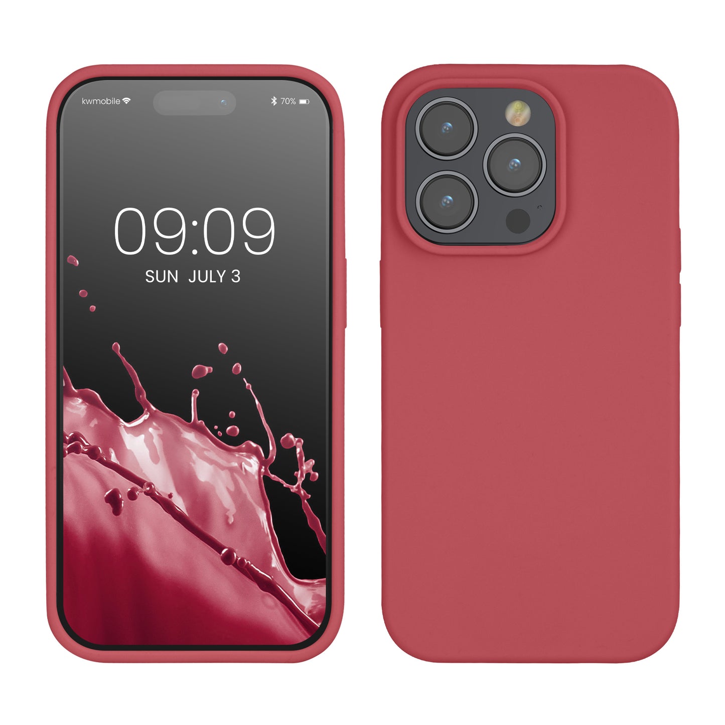 kwmobile Handyhülle für iPhone 14 Pro Hülle, für iPhone 14 Pro Case - Hülle Silikon - kabelloses Laden - Dark Rose Dark Rose  