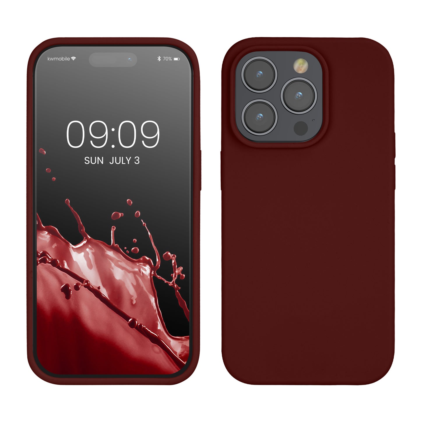 kwmobile Handyhülle für iPhone 14 Pro Hülle, für iPhone 14 Pro Case - Hülle Silikon - kabelloses Laden - Tawny Red Tawny Red  