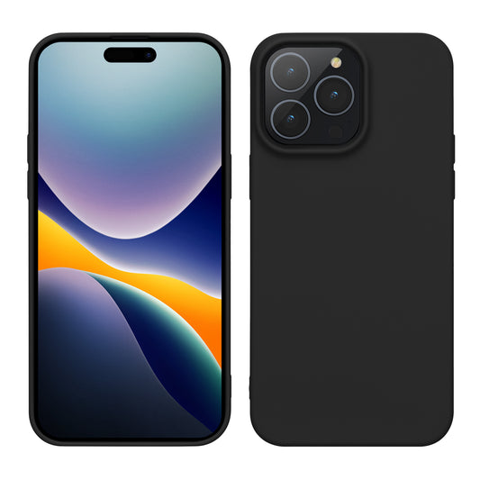 kwmobile Hülle für das iPhone 14 Pro Max Hülle - weiche und schlanke TPU Silikon Handyhülle - stoßabsorbierendes flexibles Case - kabelloses Laden - Schwarz matt Schwarz matt  