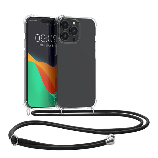kwmobile Necklace Case kompatibel mit Apple iPhone 14 Pro Max Hülle - Silikon Cover mit Handykette - Band Handyhülle