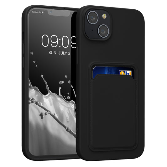 kwmobile Handyhülle für Apple iPhone 14 Plus Hülle mit Kartenfach Cover in TPU mit kabellosem Laden Schutzhülle