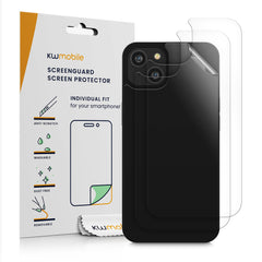 kwmobile 3x Schutzfolie Rückseite kompatibel mit Apple iPhone 14 Plus - Folie Backcover Smartphone - Handyfolie transparent Transparent  