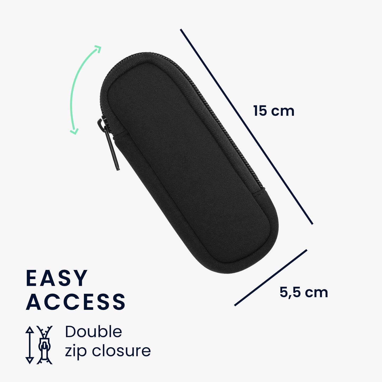 kwmobile Tasche für Universal Laser Pointer - Laserpointer Case mit Reißverschluss - 14,5 x 5 cm Innenmaße