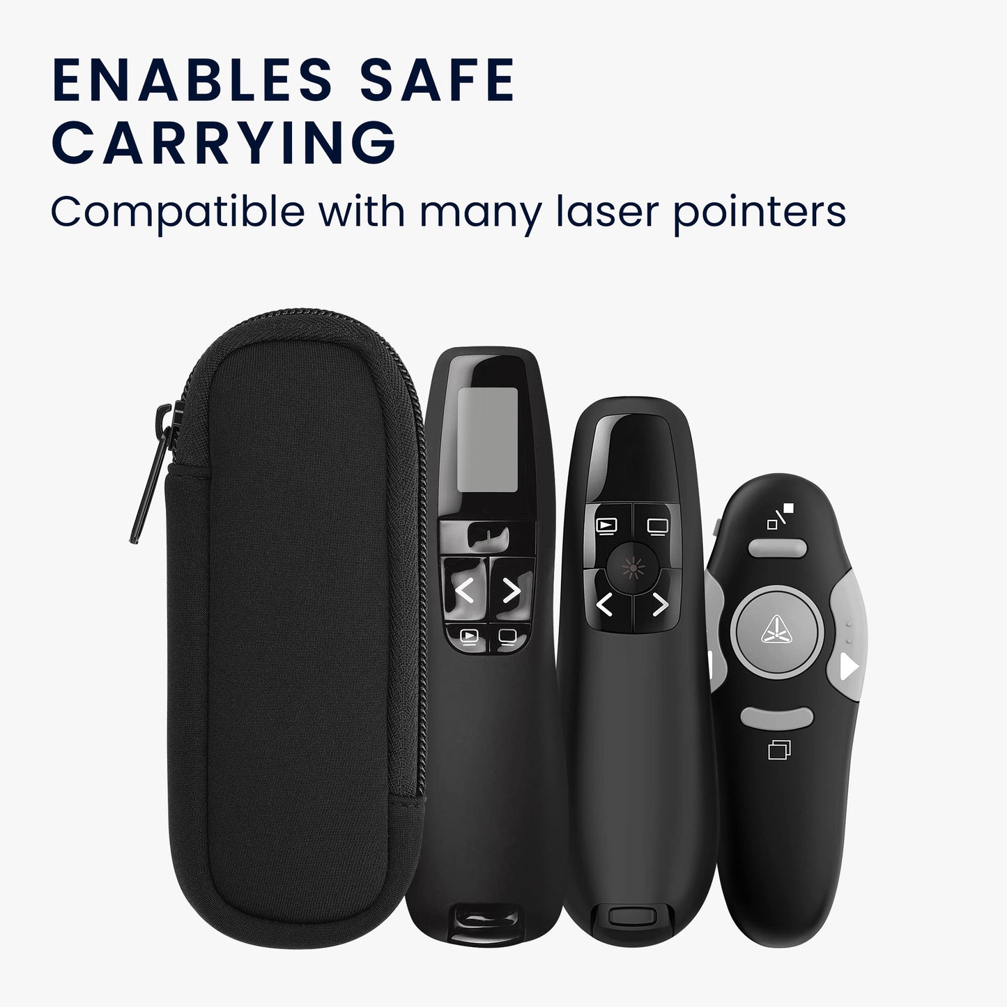 kwmobile Tasche für Universal Laser Pointer - Laserpointer Case mit Reißverschluss - 14,5 x 5 cm Innenmaße