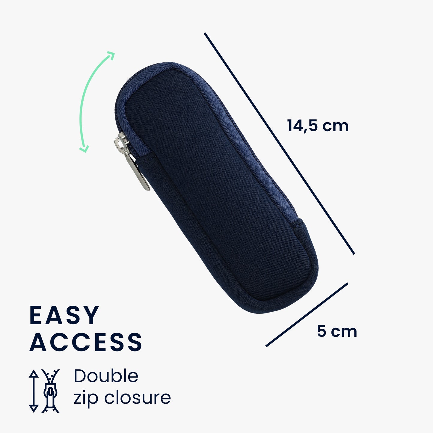 kwmobile Tasche für Universal Laser Pointer - Laserpointer Case mit Reißverschluss - 14,5 x 5 cm Innenmaße