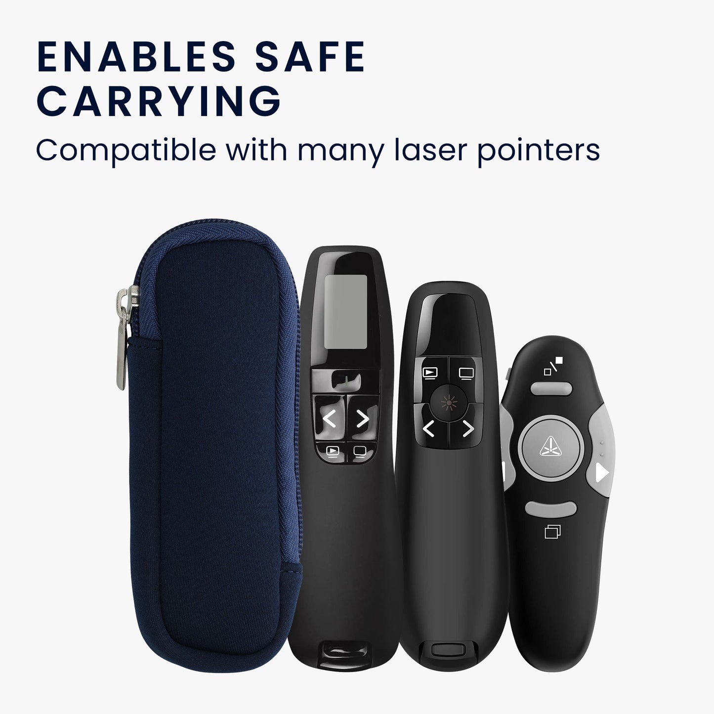 kwmobile Tasche für Universal Laser Pointer - Laserpointer Case mit Reißverschluss - 14,5 x 5 cm Innenmaße
