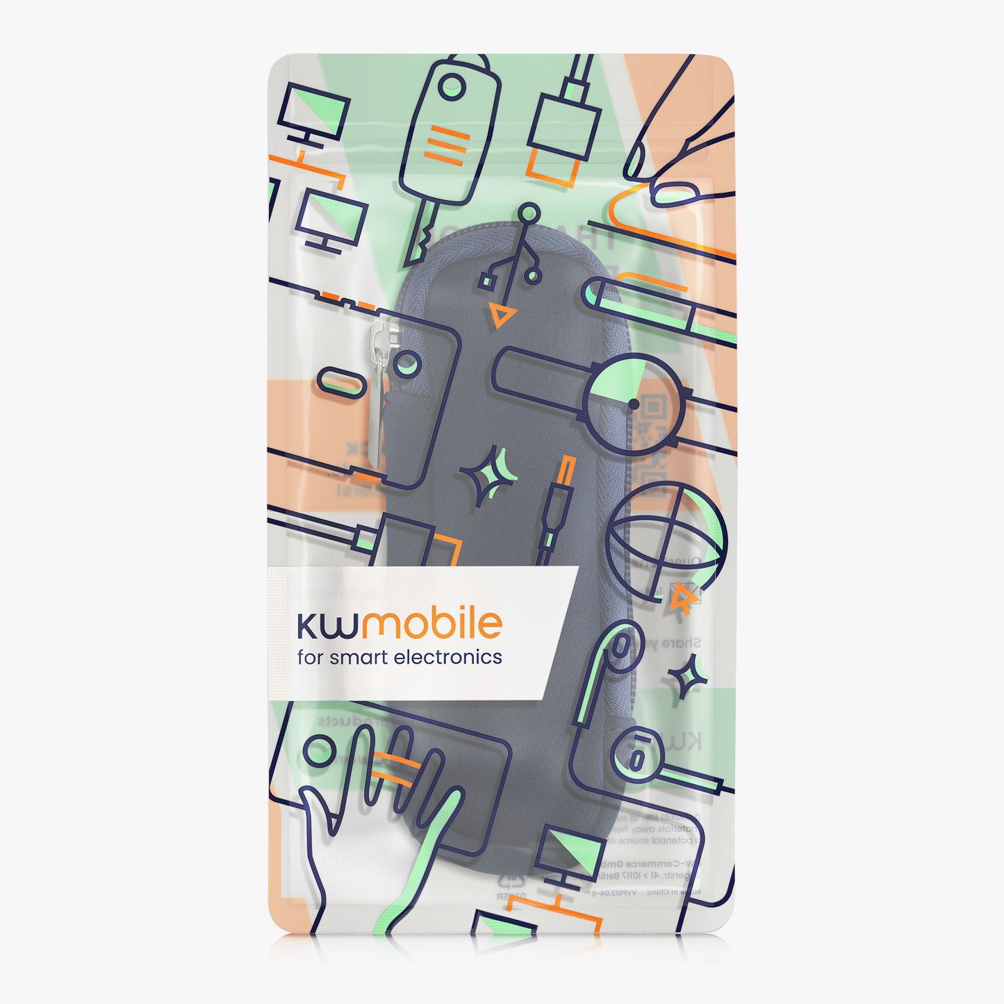 kwmobile Tasche für Universal Laser Pointer - Laserpointer Case mit Reißverschluss - 14,5 x 5 cm Innenmaße
