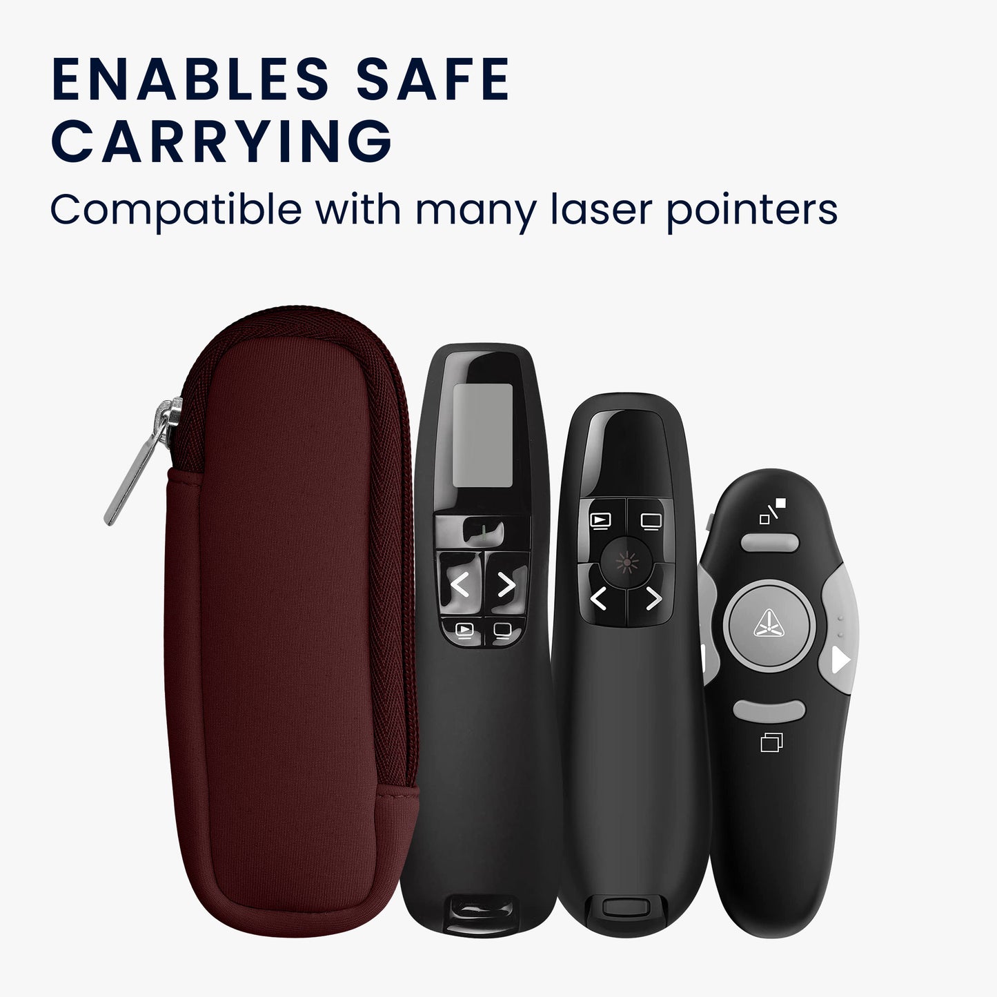 kwmobile Tasche für Universal Laser Pointer - Laserpointer Case mit Reißverschluss - 14,5 x 5 cm Innenmaße