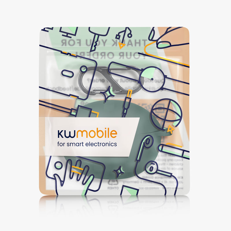 kwmobile Schutzhülle für Huawei Freebuds 5i Hülle - TPU Case für Kopfhörer Ladecase - stoßfestes Cover mit Karabiner