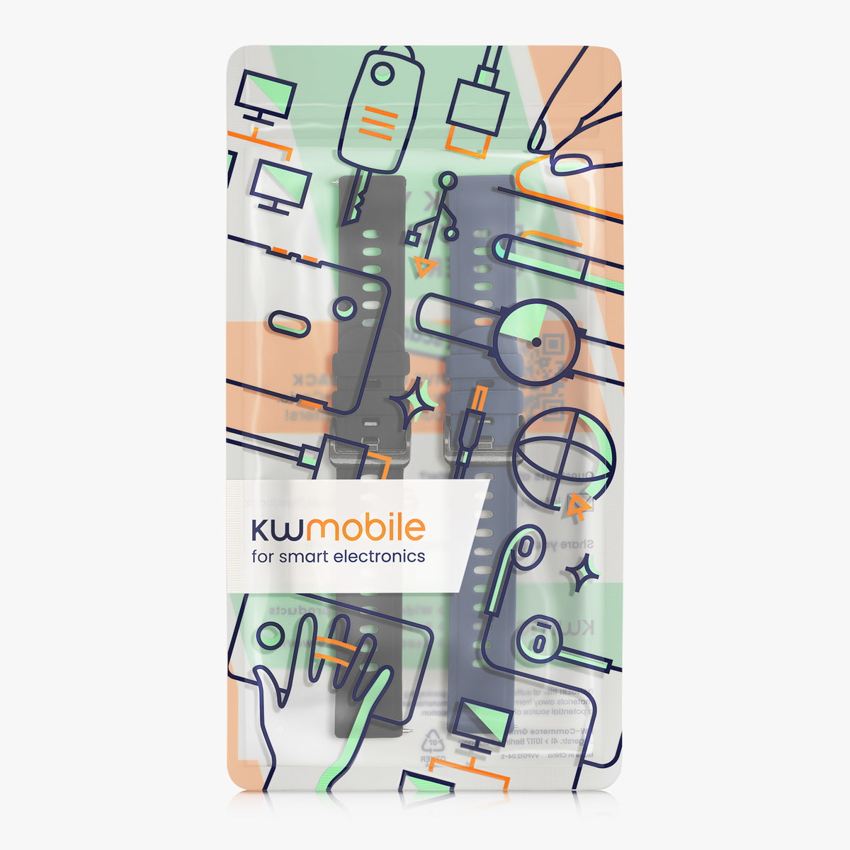 kwmobile Uhrenarmband für Blackview R3 / R3 Pro Armband - Fitnesstracker Band Set aus Silikon - Ersatzarmband