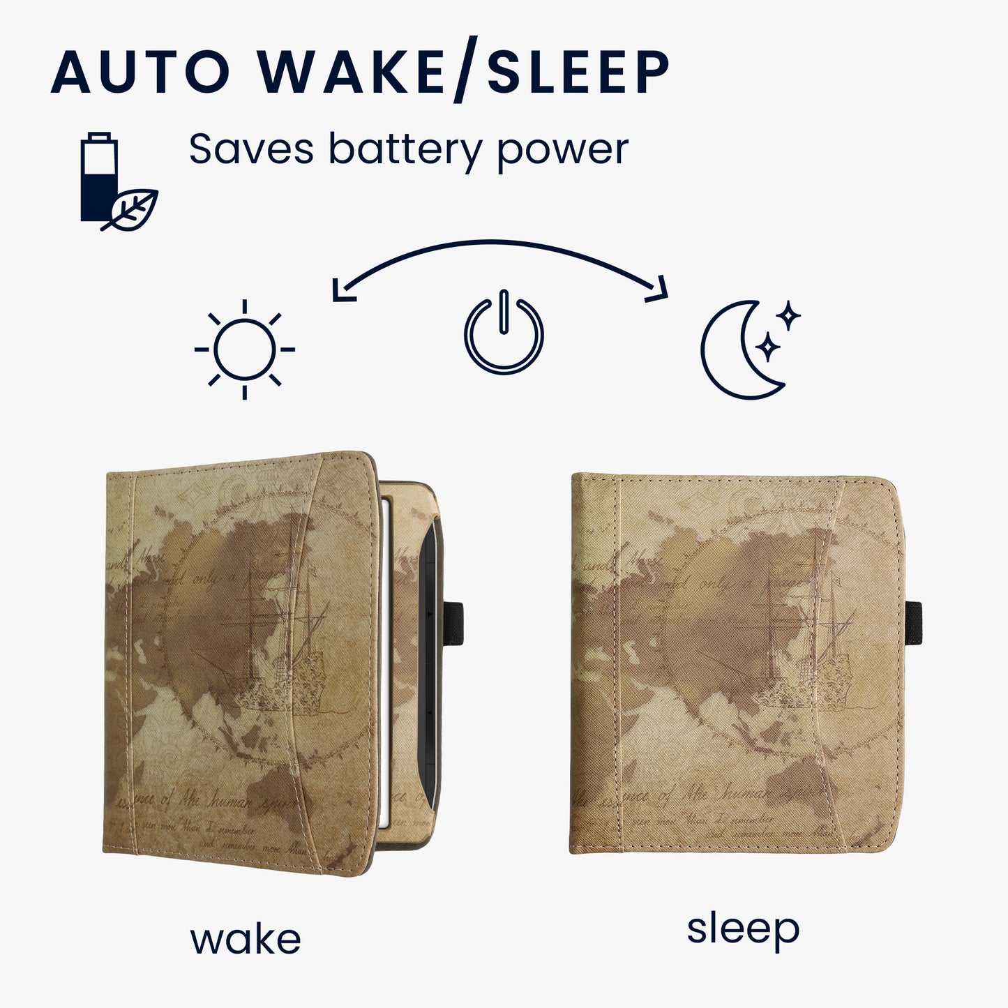 kwmobile Flip Hülle kompatibel mit Pocketbook Era / Era Color - Vorderfach Handschlaufe