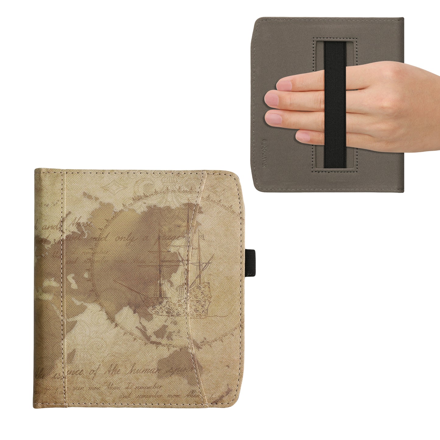 kwmobile Flip Hülle kompatibel mit Pocketbook Era / Era Color - Vorderfach Handschlaufe