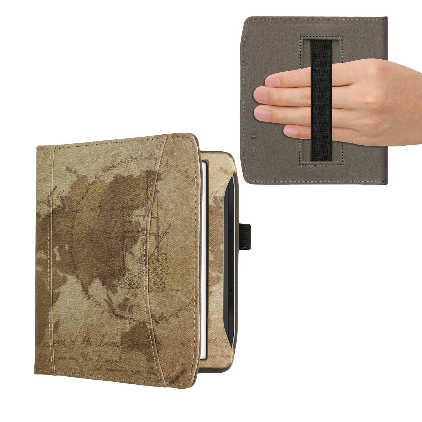 kwmobile Flip Hülle kompatibel mit Pocketbook Era / Era Color - Vorderfach Handschlaufe