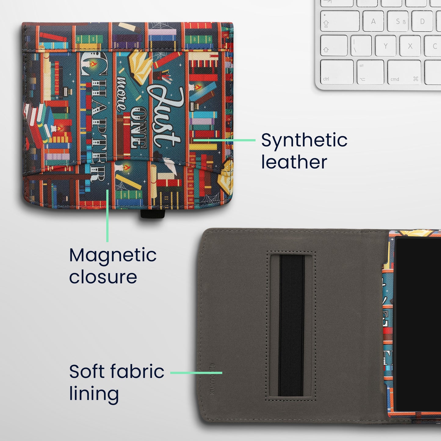kwmobile Flip Hülle kompatibel mit Pocketbook Era / Era Color - Vorderfach Handschlaufe