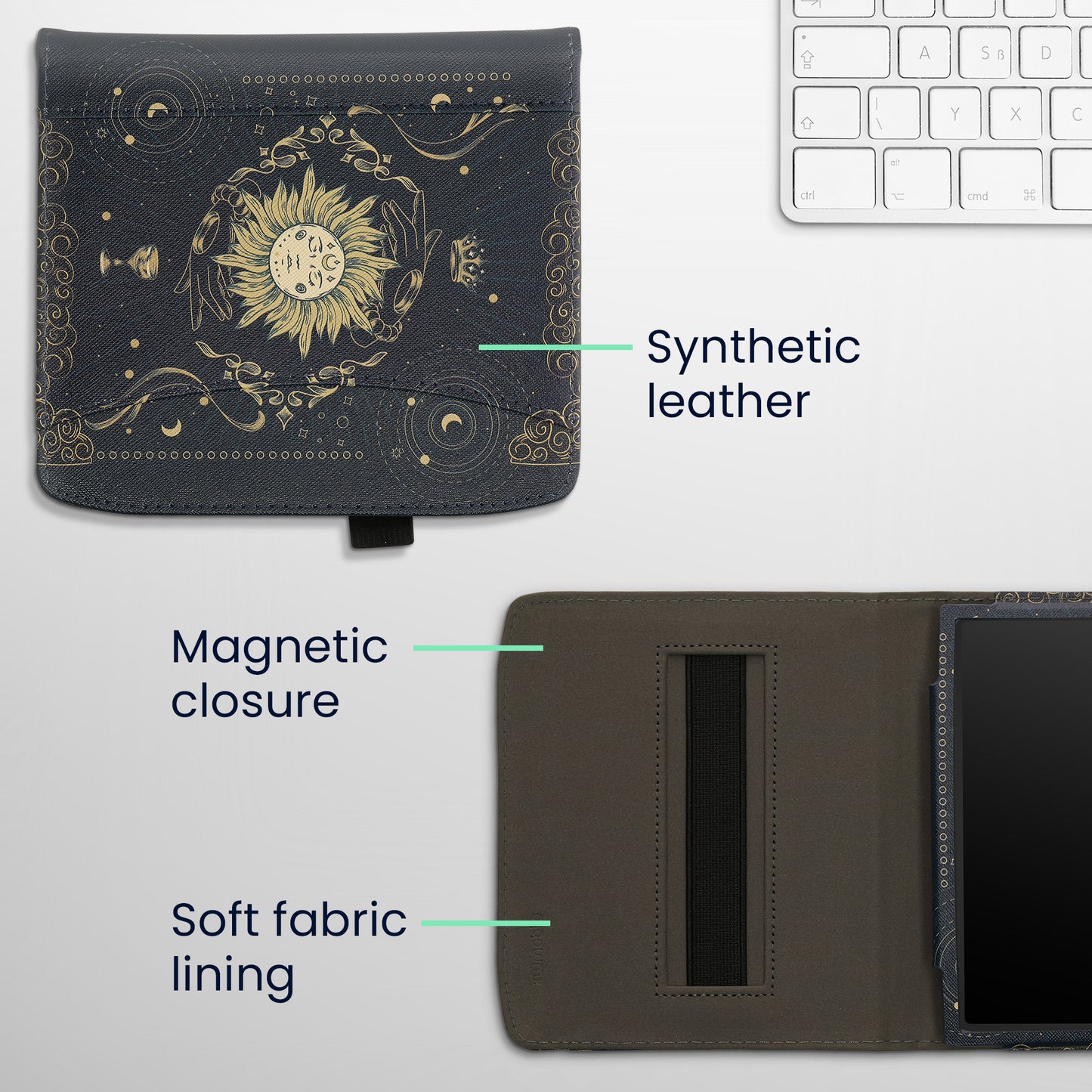 kwmobile Flip Hülle kompatibel mit Pocketbook Era / Era Color - Vorderfach Handschlaufe