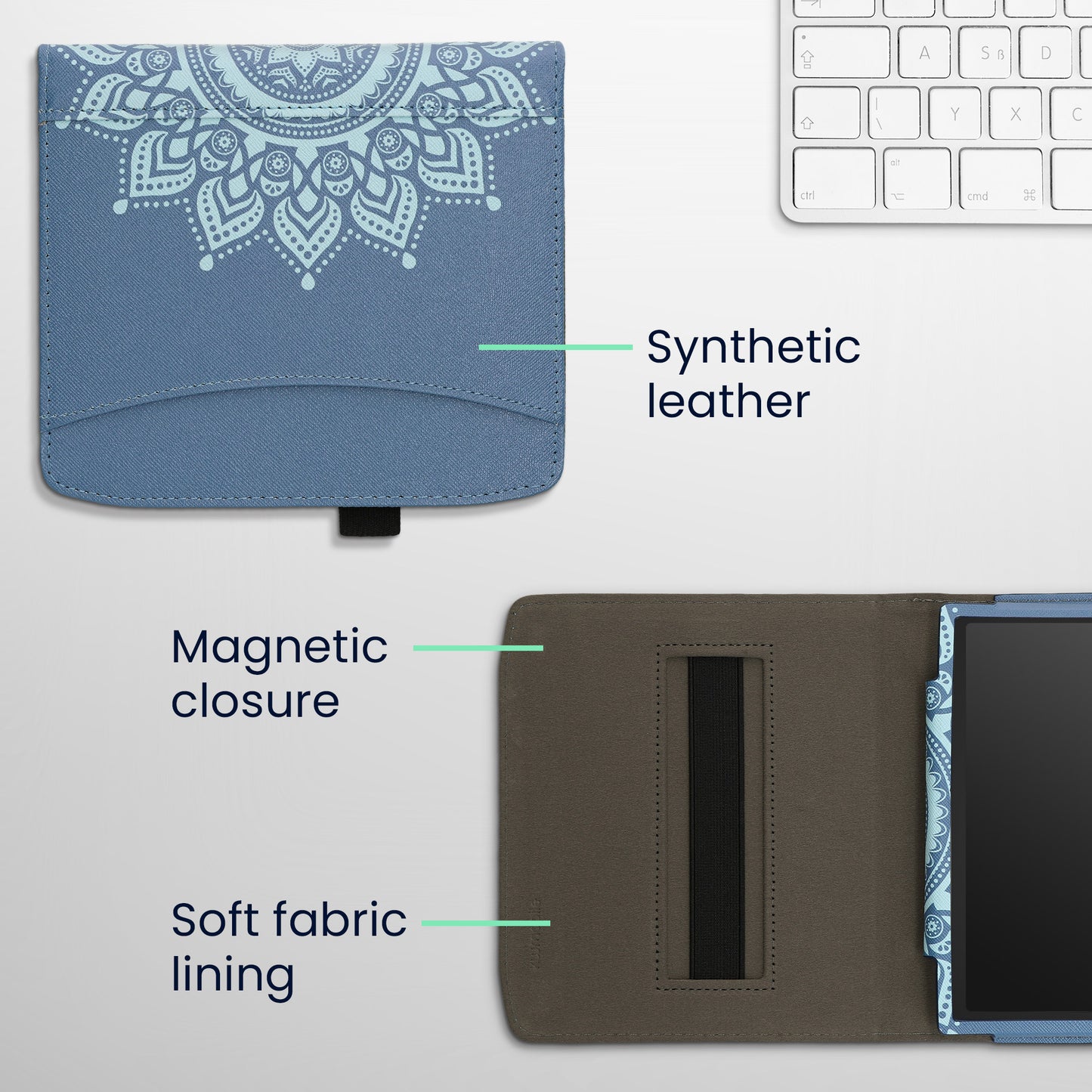 kwmobile Flip Hülle kompatibel mit Pocketbook Era / Era Color - Vorderfach Handschlaufe