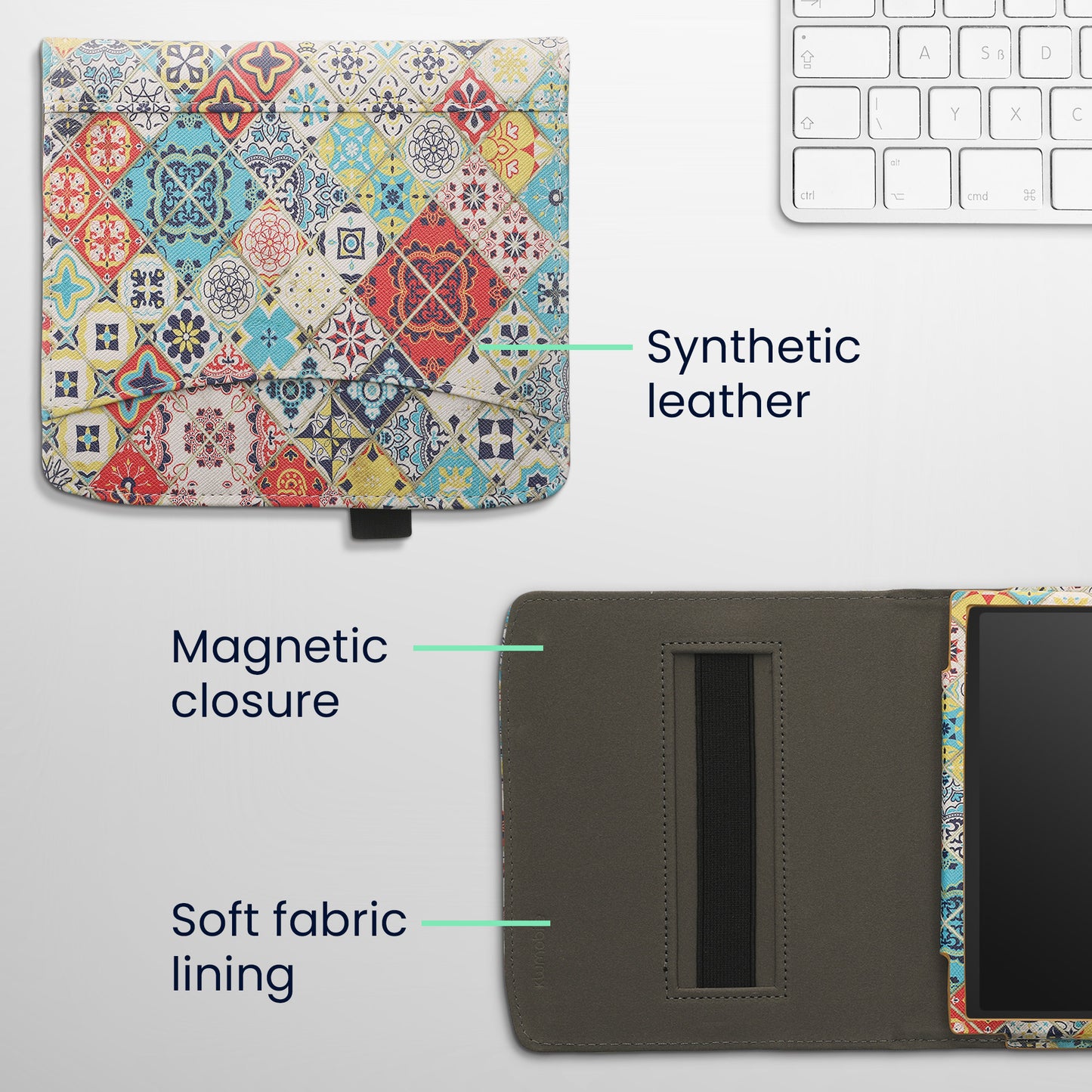 kwmobile Flip Hülle kompatibel mit Pocketbook Era / Era Color - Vorderfach Handschlaufe