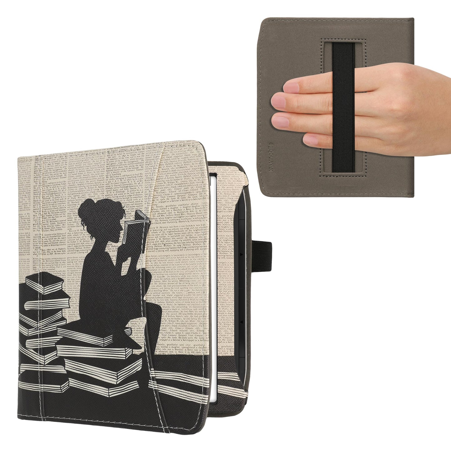 kwmobile Flip Hülle kompatibel mit Pocketbook Era / Era Color - Vorderfach Handschlaufe
