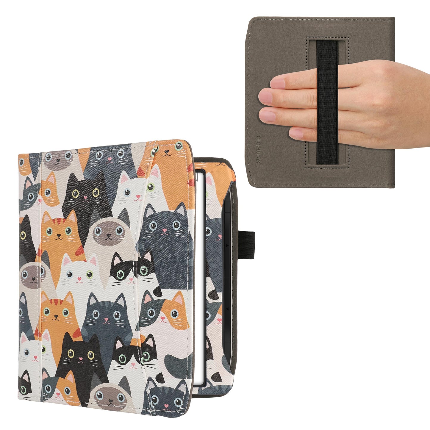 kwmobile Flip Hülle kompatibel mit Pocketbook Era / Era Color - Vorderfach Handschlaufe