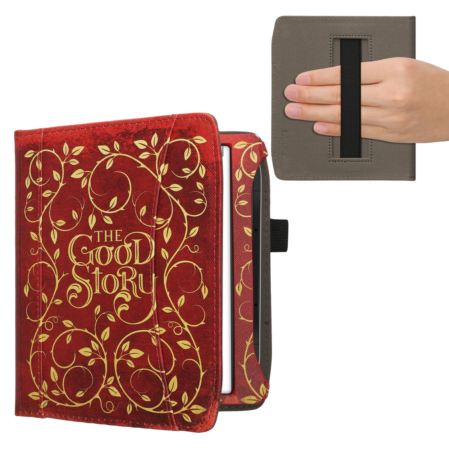 kwmobile Flip Hülle kompatibel mit Pocketbook Era / Era Color - Vorderfach Handschlaufe - Buchcover Good Story Gelb Orange Rot Gelb  [dsg16]