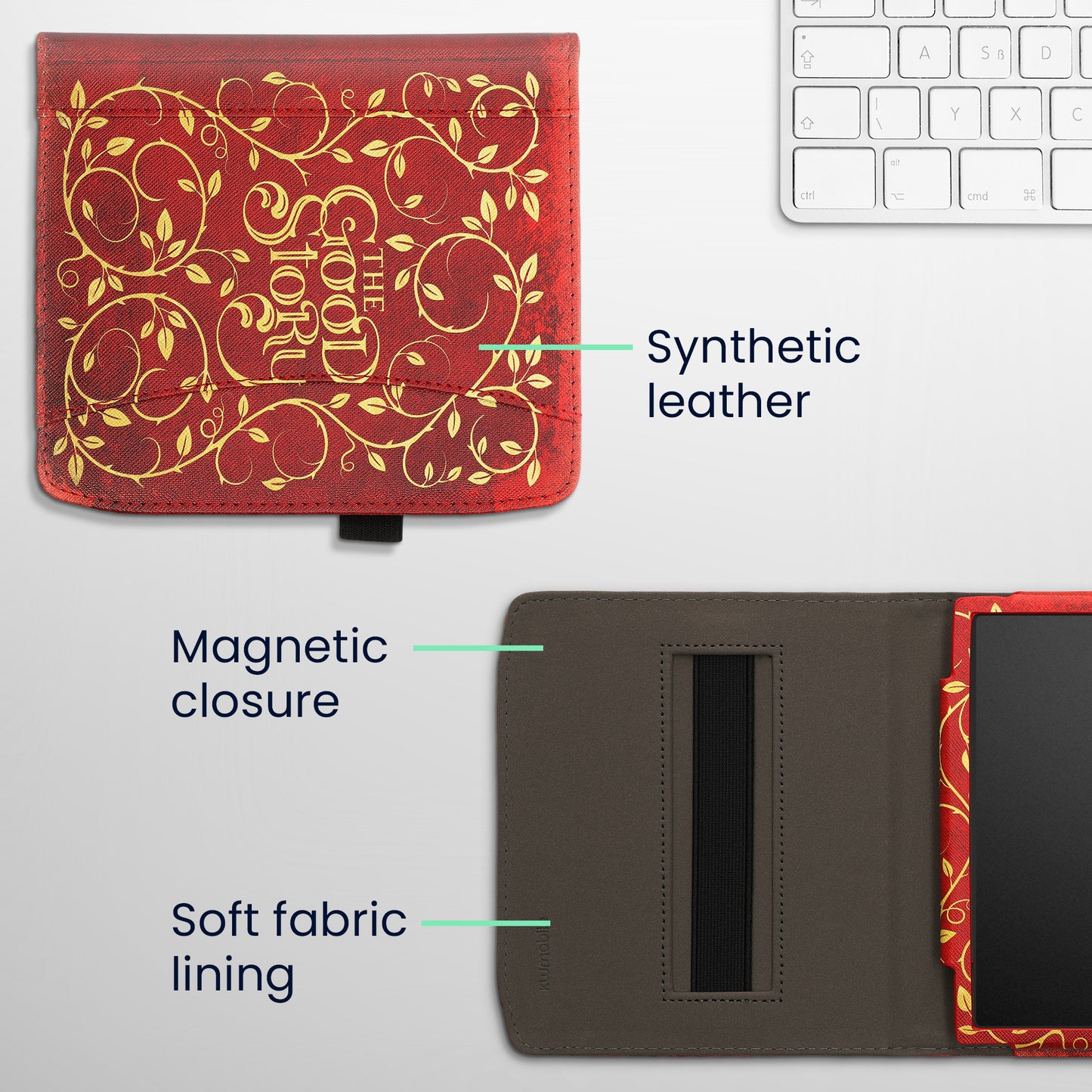 kwmobile Flip Hülle kompatibel mit Pocketbook Era / Era Color - Vorderfach Handschlaufe