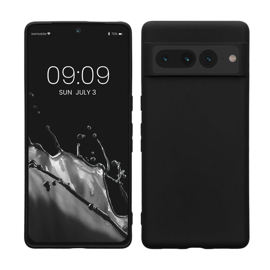 kwmobile Handyhülle für Google Pixel 7 Pro Hülle - TPU Case - Kabelloses Laden - Schutzhülle Cover in Schwarz Schwarz  