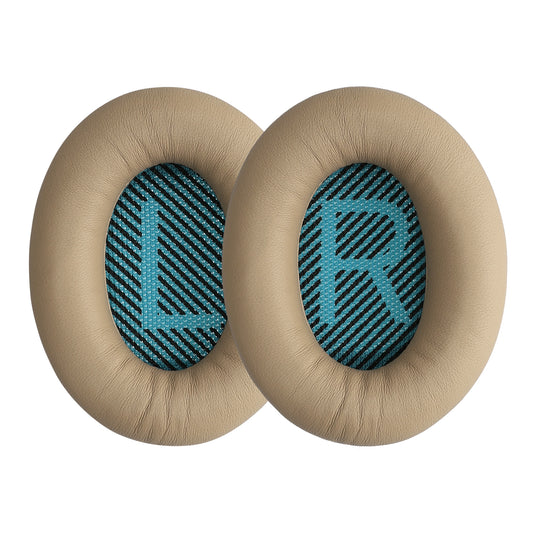 kwmobile 2x Ohr Polster kompatibel mit Bose Soundlink Around-Ear Wireless II - Kopfhörer Ohrpolster aus Schafsleder - Leder Polster für Over Ear Headphones Beige  