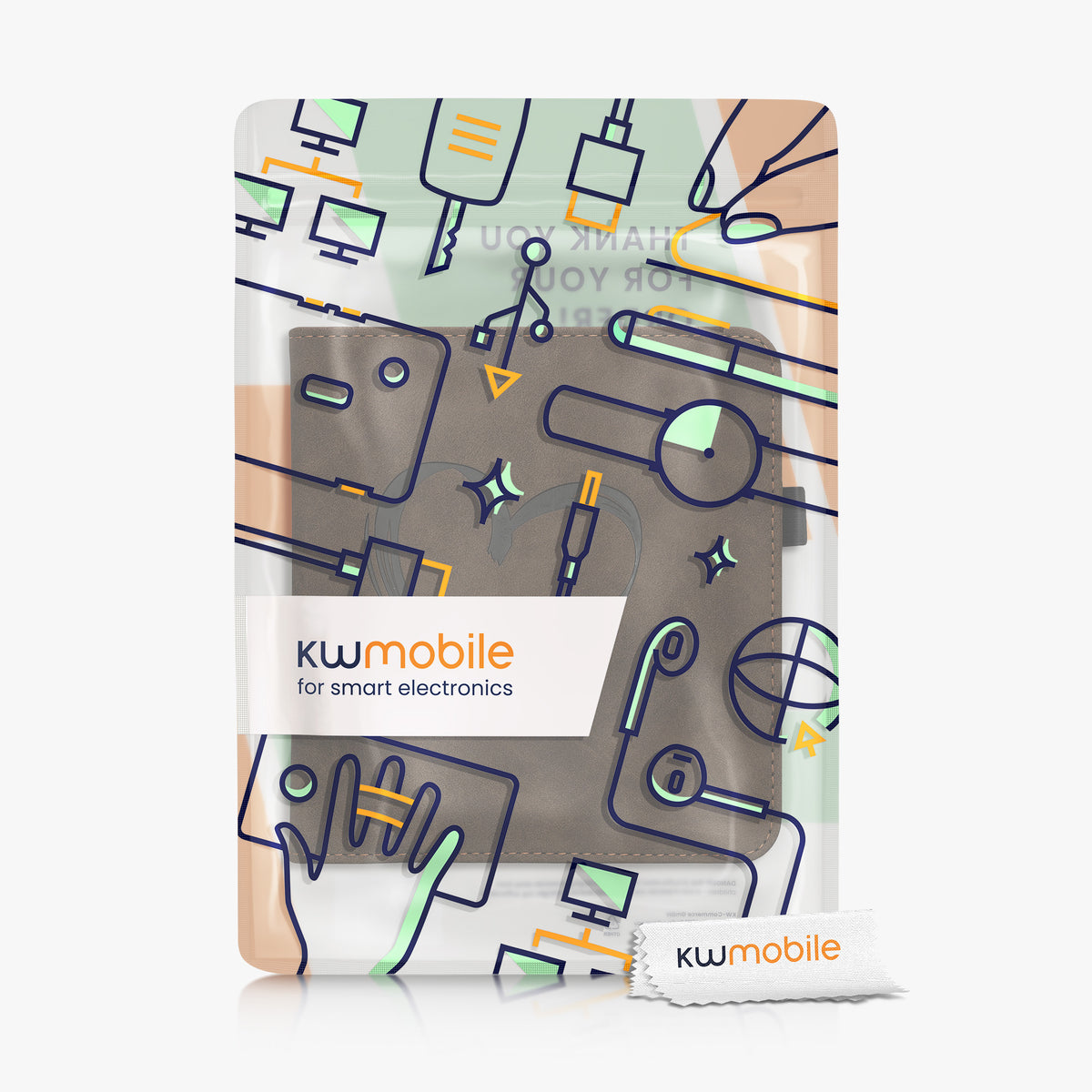 Tolino Vision 6 mit Handschlaufe Flip Case Herz Braun