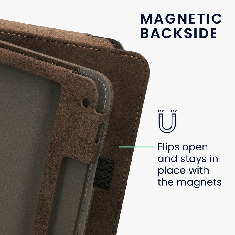 Tolino Vision 6 mit Handschlaufe Flip Case Herz Braun