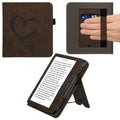 Tolino Vision 6 mit Handschlaufe Flip Case Herz Braun
