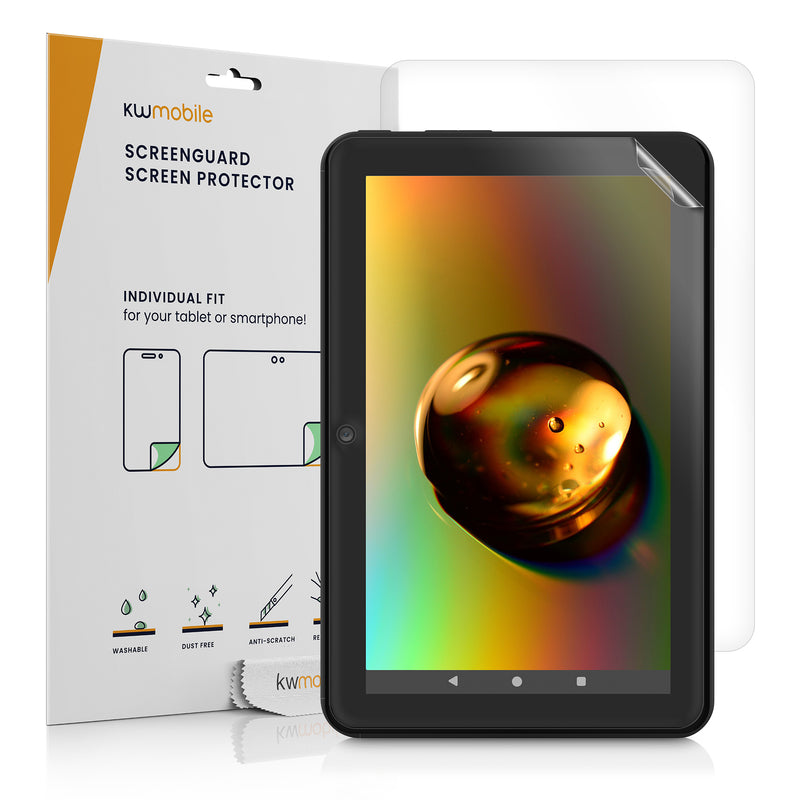 kwmobile 2x Tablet Schutzfolie kompatibel mit Amazon Fire 7 7" (2022) Folie - Full Screen Protector - Tablet Displayfolie entspiegelt Transparent  