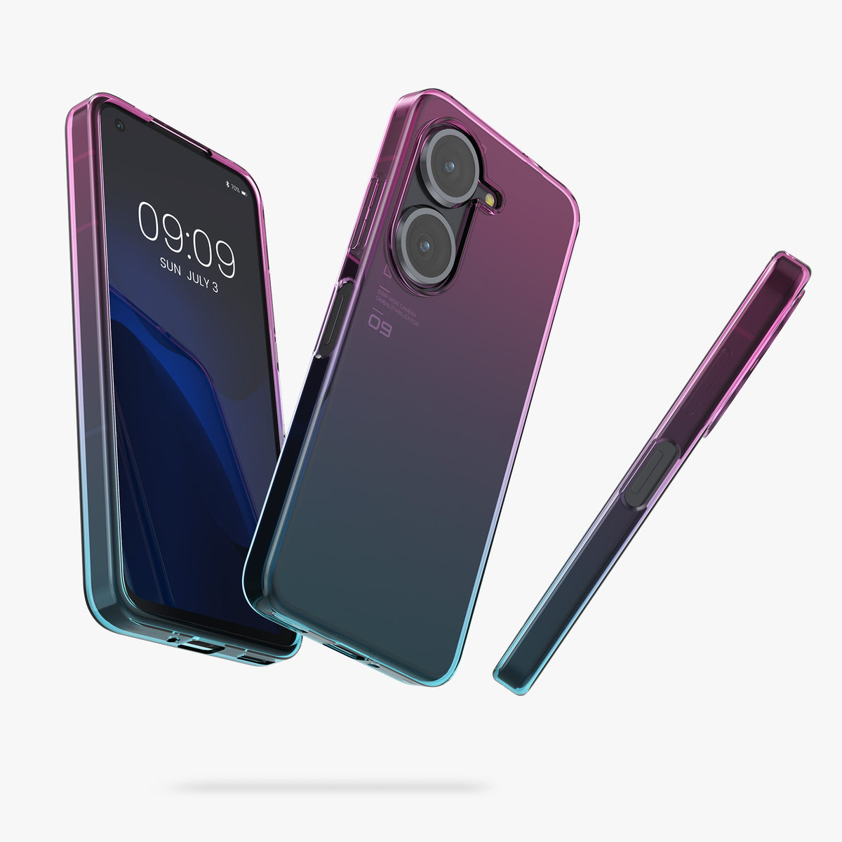 ASUS Zenfone 10 / Zenfone 9 Hülle Farbverlauf Pink Blau
