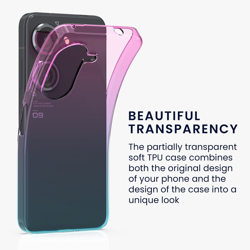 ASUS Zenfone 10 / Zenfone 9 Hülle Farbverlauf Pink Blau