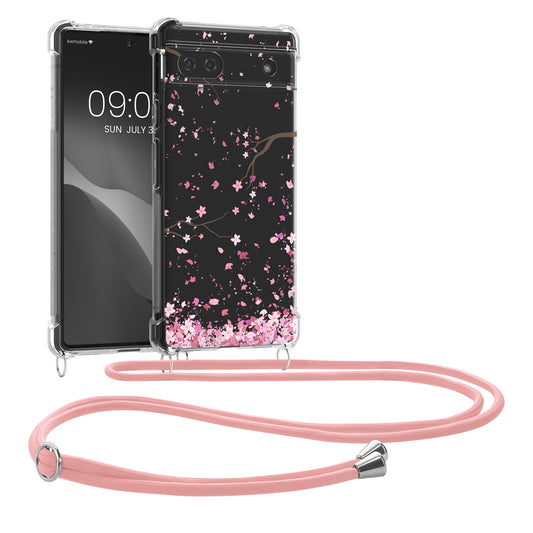 kwmobile Necklace Case kompatibel mit Google Pixel 6a Hülle - Silikon Cover mit Handykette