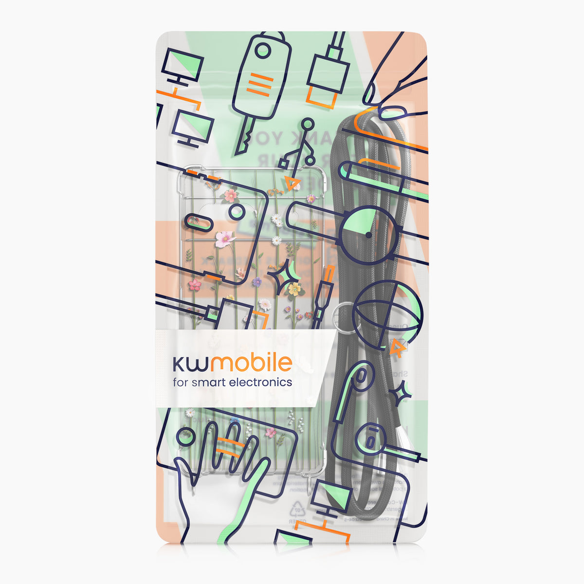 Google Pixel 6a Silikon Handykette gemustert