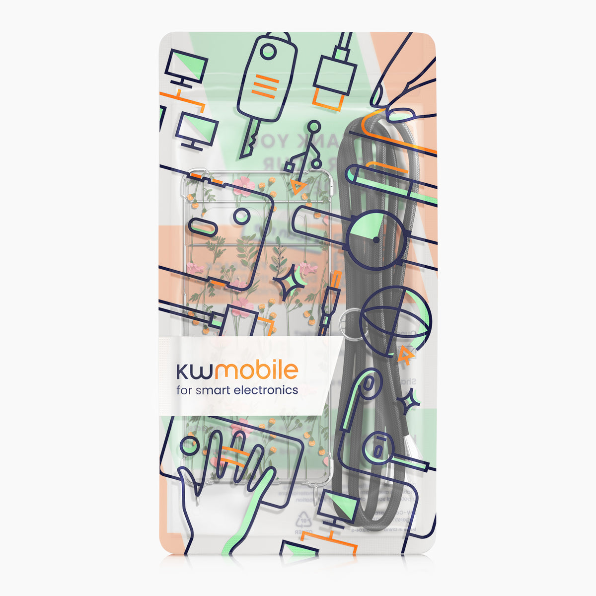 Google Pixel 6a Silikon Handykette gemustert