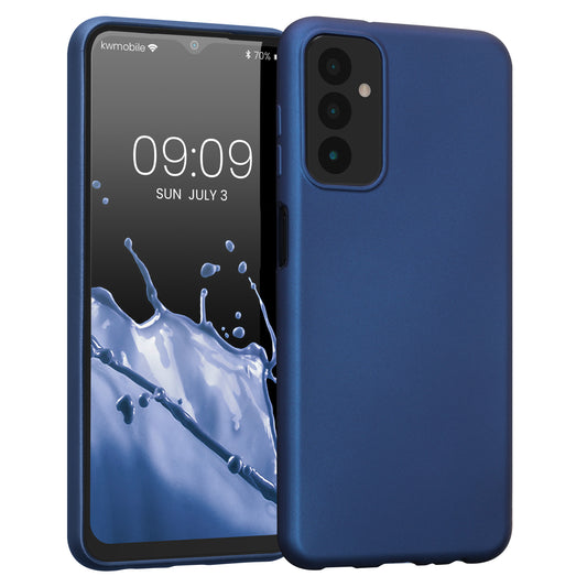 kwmobile Handyhülle für Samsung Galaxy M13 Hülle - Silikon Case metallisch schimmernd - Schutzhülle Cover