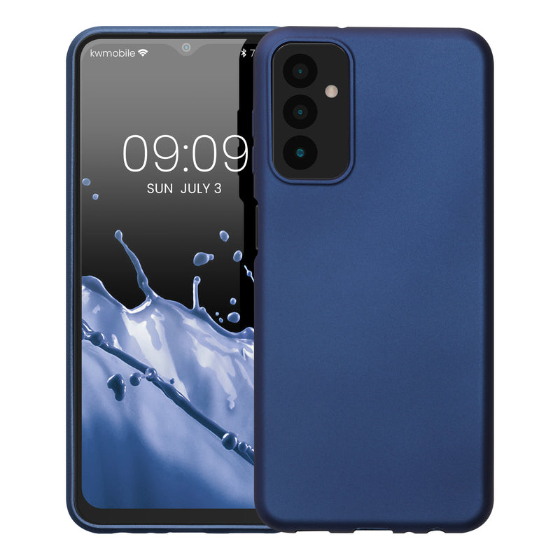 kwmobile Handyhülle für Samsung Galaxy M13 Hülle - Silikon Case metallisch schimmernd - Schutzhülle Cover