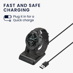 kwmobile USB Ladegerät für Ticwatch Pro 5 / Pro 3 / Pro 3 Lite / E3 Ladekabel - Ersatz Ladegerät für Smartwatch Fitness