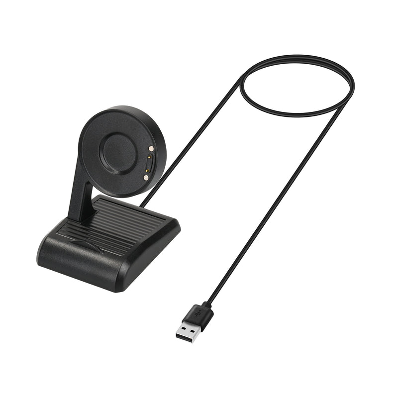 kwmobile USB Ladegerät für Ticwatch Pro 5 / Pro 3 / Pro 3 Lite / E3 Ladekabel - Ersatz Ladegerät für Smartwatch Fitness Tracker mit Standfunktion - Docking Station mit USB Anschluss Schwarz  