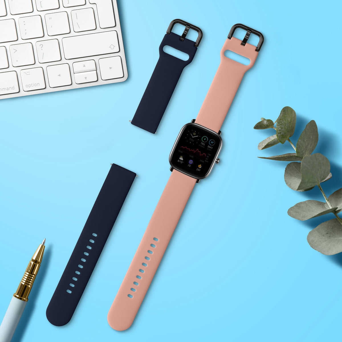 kwmobile Uhrenarmband für Huami Amazfit GTR Mini / GTS 4 Mini / GTS 3 / Amazfit Active 2 / Active Edge - Fitnesstracker